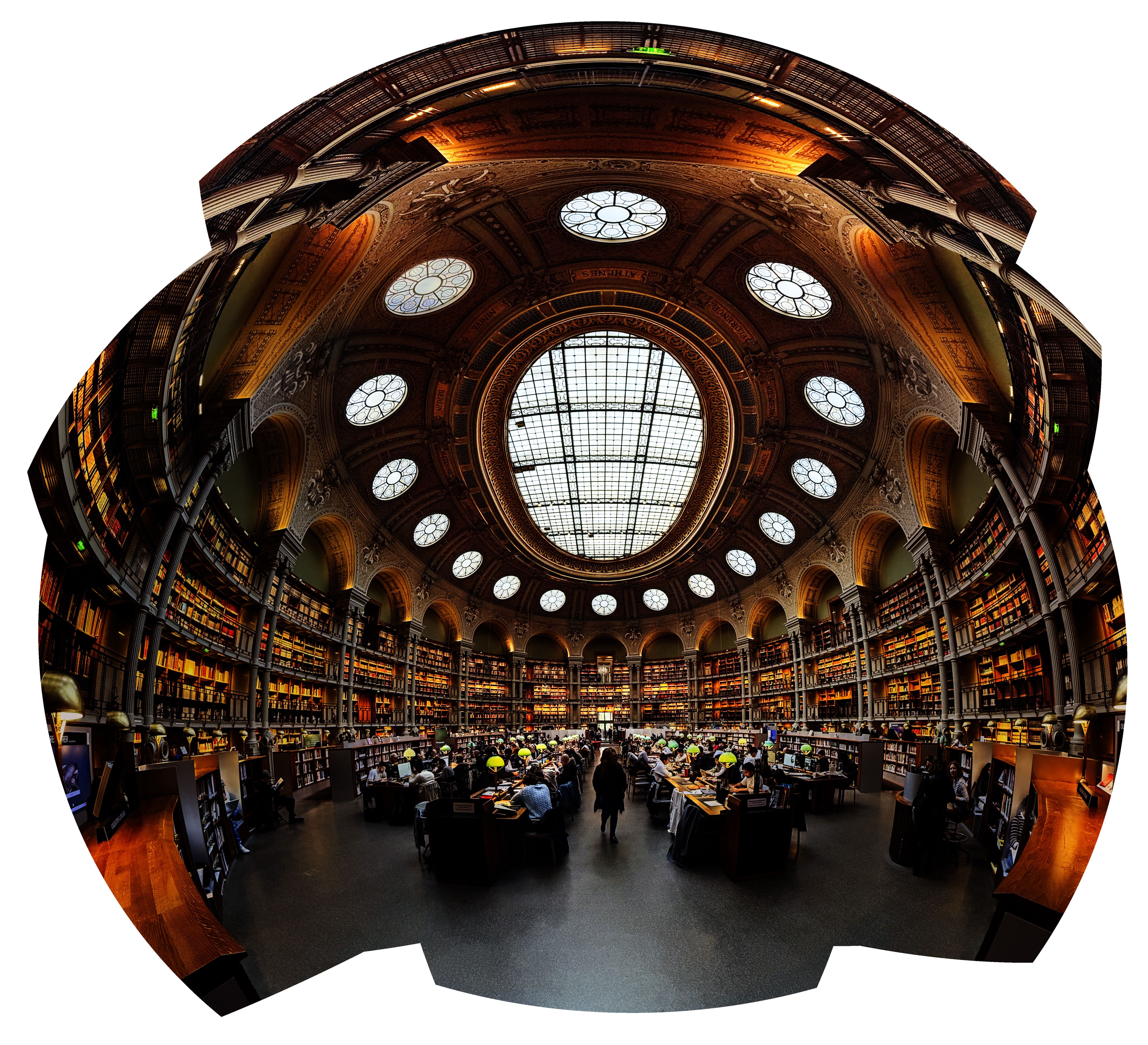 oval reading room at the Bilioteque Nationale in Paris