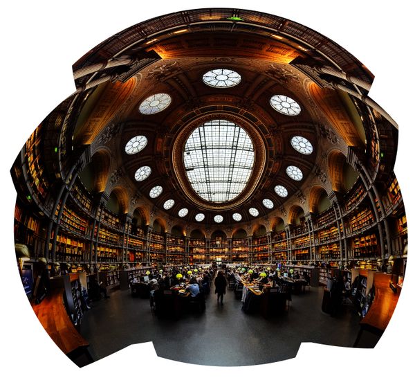 oval reading room at the Bilioteque Nationale in Paris