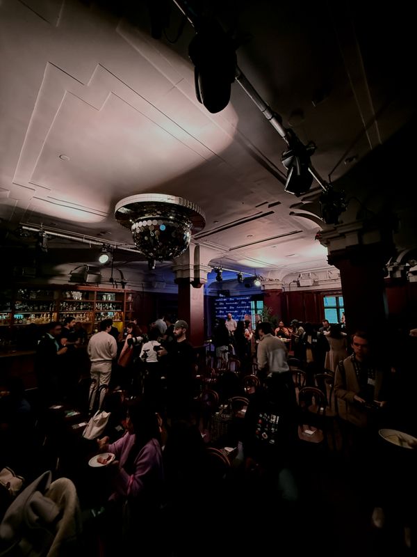 gathering of people at bar